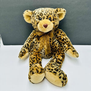Walmart Leopard Print Teddy Bear 20” Plush Stuffed Animal Velvety 2000 EUC